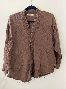 We The Free Women’s Button-Down Gauze Shirt in Brown